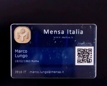 Tessera Mensa Italia intestata a Marco Lungo